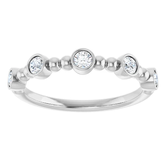 14K Stackable Bubble Diamond Ring