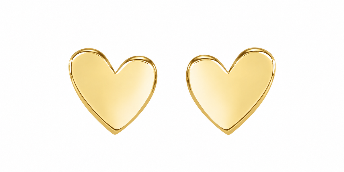 14K Asymmetrical Heart Earrings