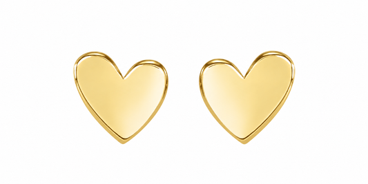 14K Asymmetrical Heart Earrings