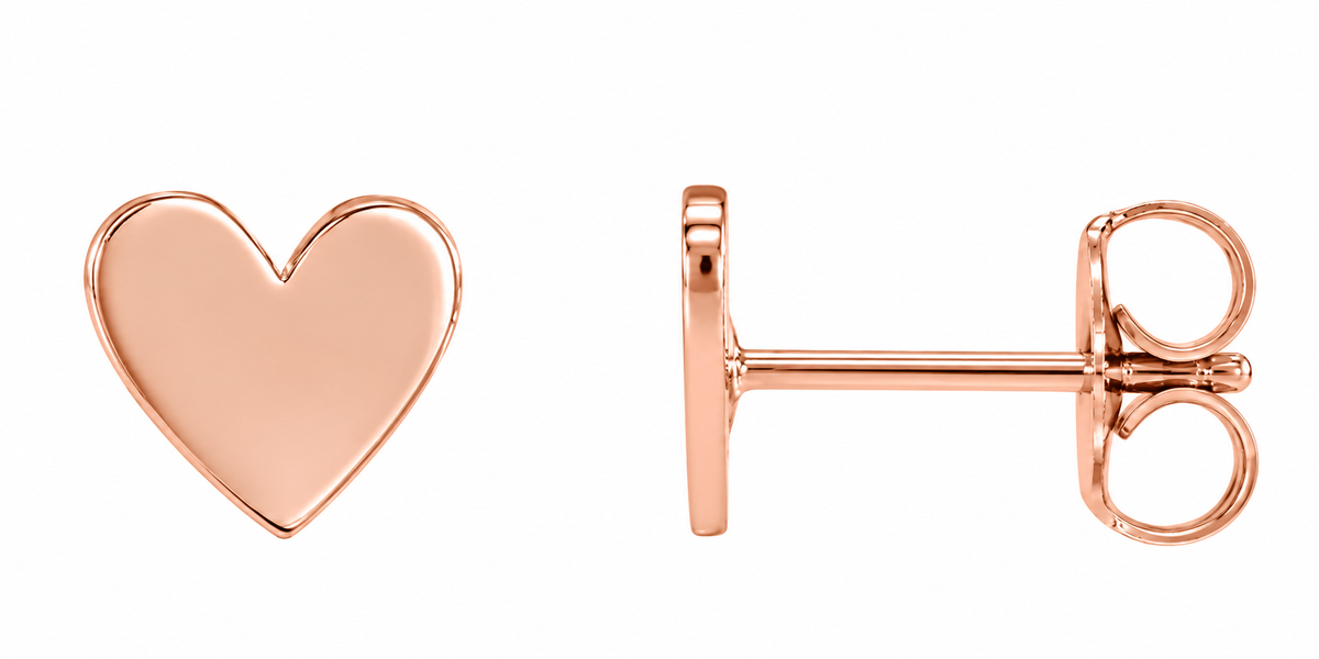 14K Asymmetrical Heart Earrings