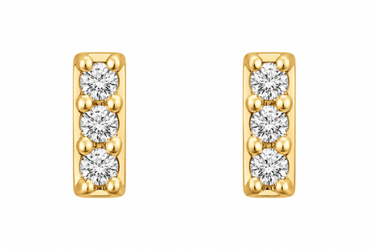 14K Minin Diamond Bar Earrings