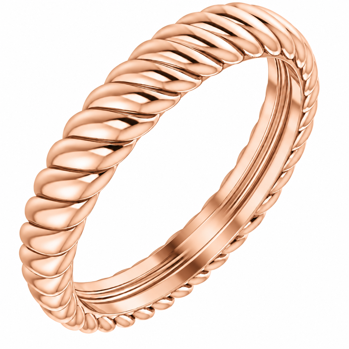 14K Twisted Rope Gold Band