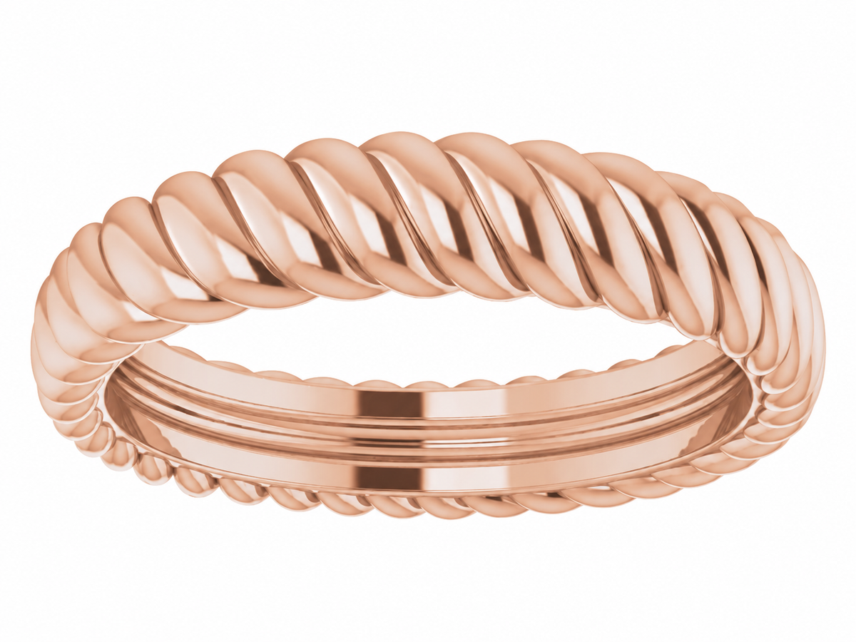14K Twisted Rope Gold Band
