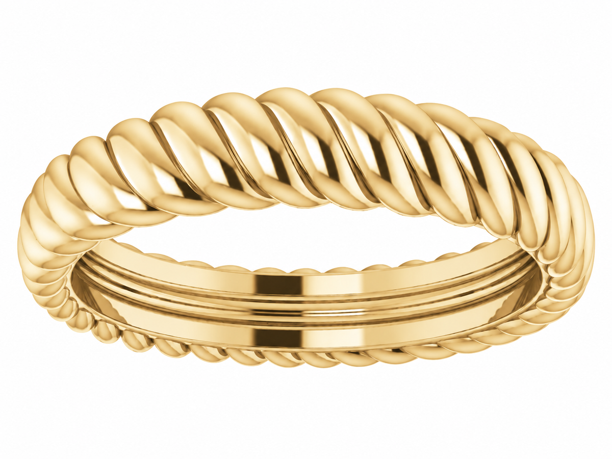 14K Twisted Rope Gold Band