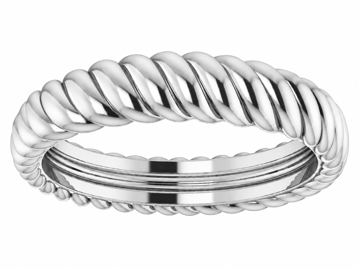 14K Twisted Rope Gold Band