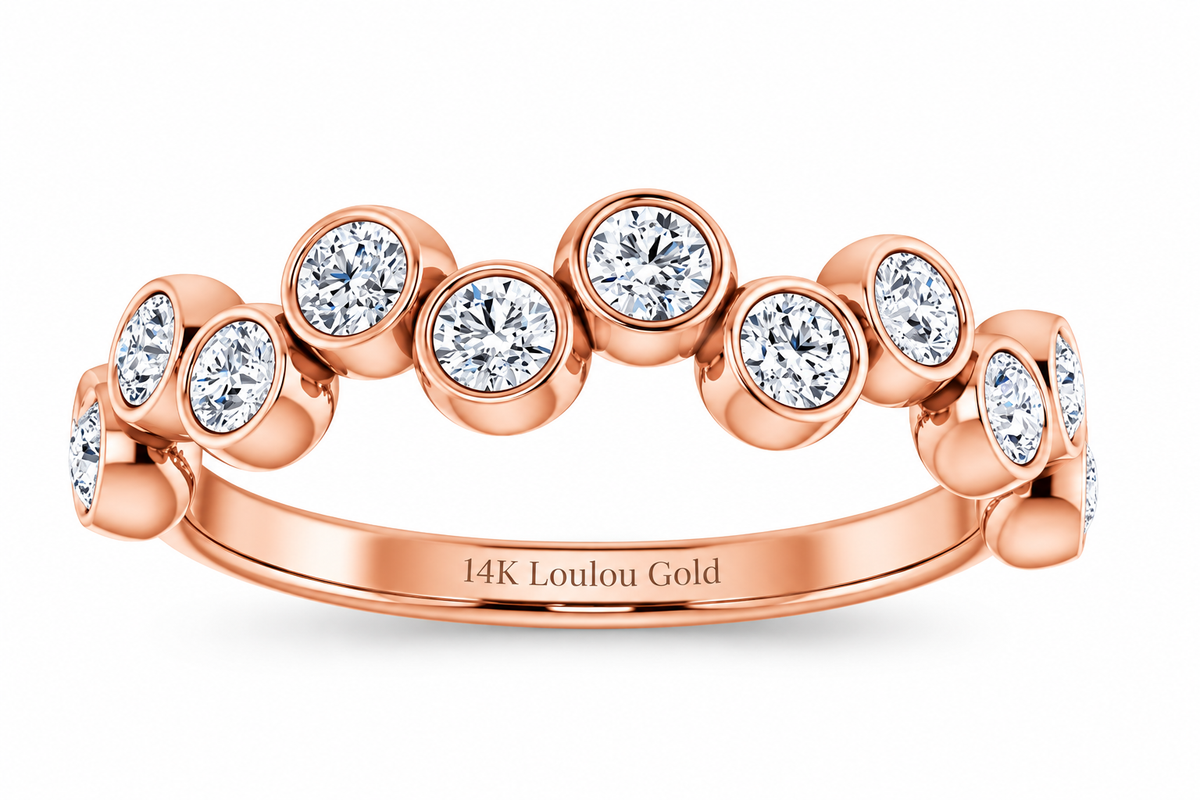 14K Bubbly  Diamond Ring