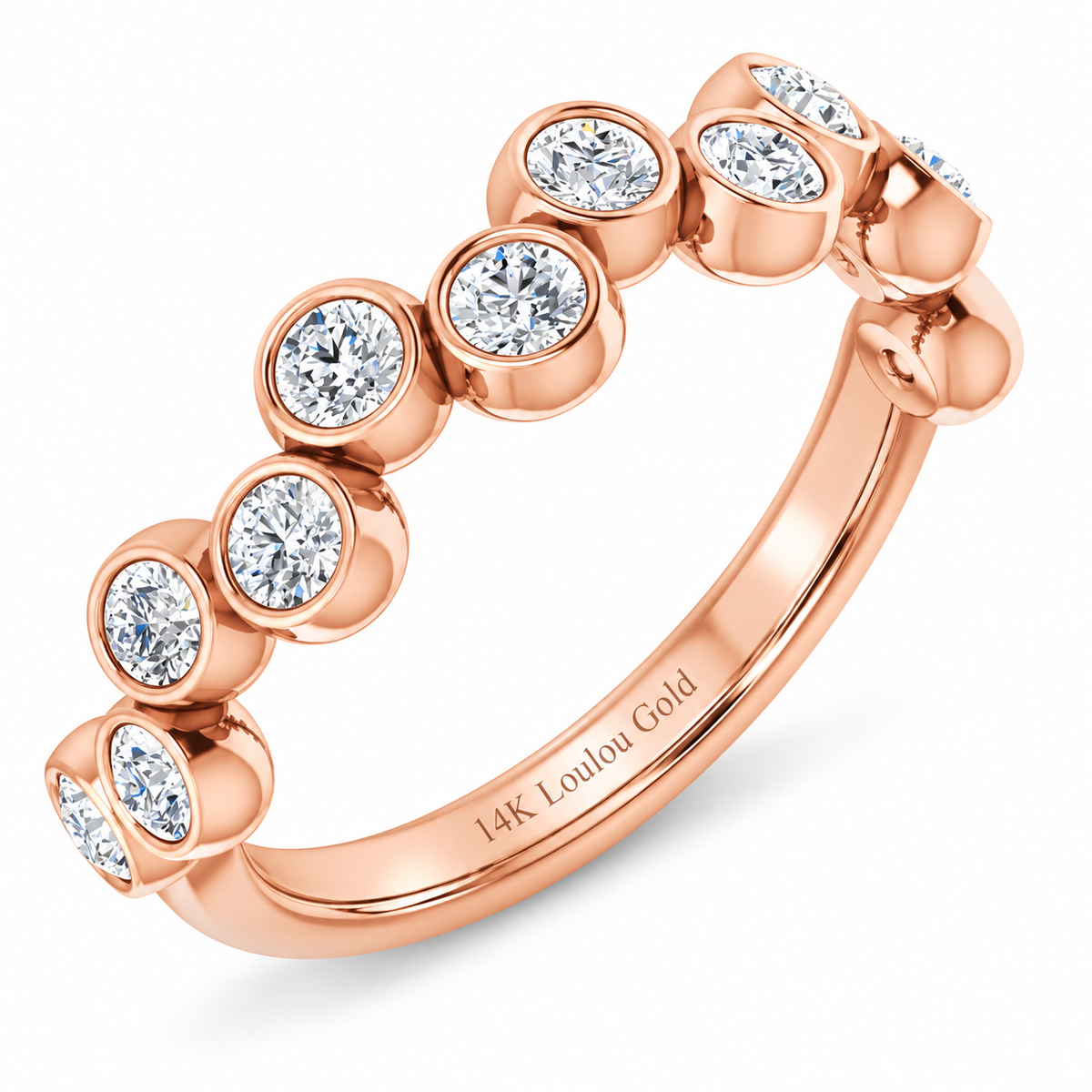 14K Bubbly  Diamond Ring