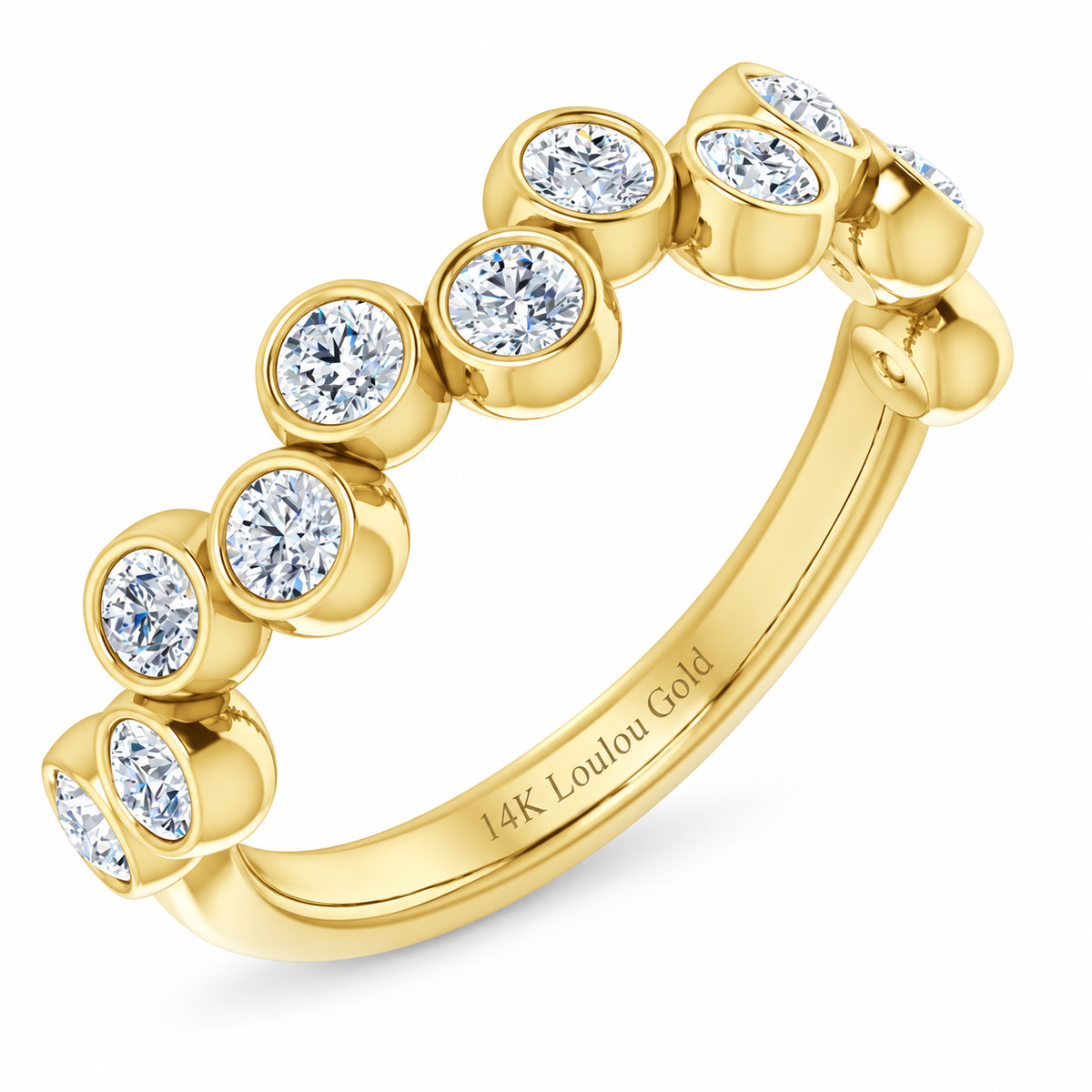 14K Bubbly  Diamond Ring