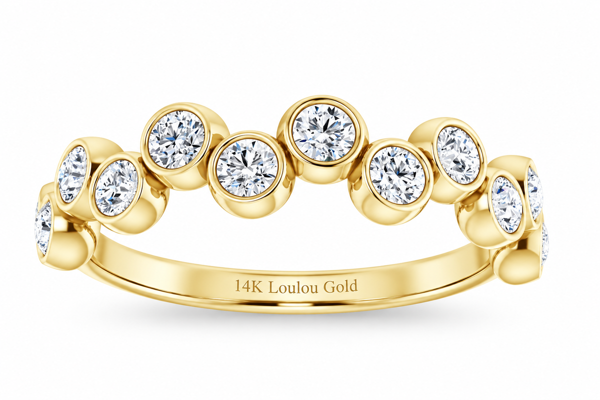 14K Bubbly  Diamond Ring