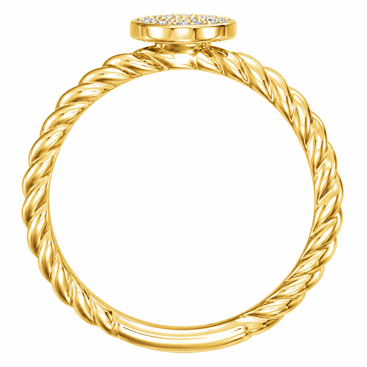 14K Oval Rosette Diamond Ring