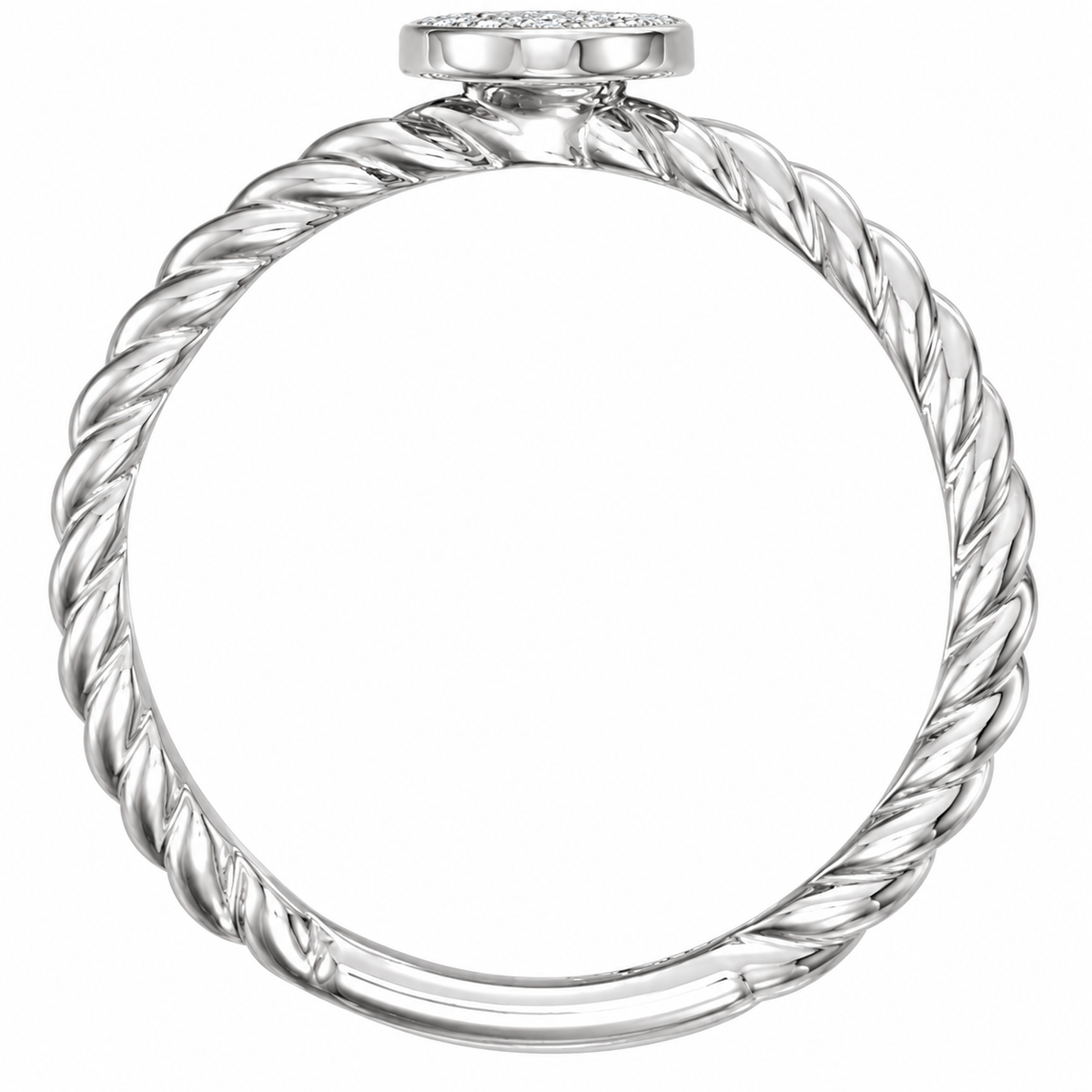 14K Oval Rosette Diamond Ring