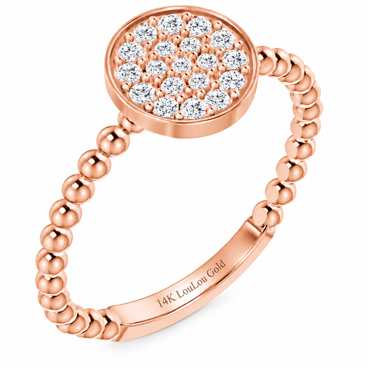 14K Round Bubble Cluster Ring
