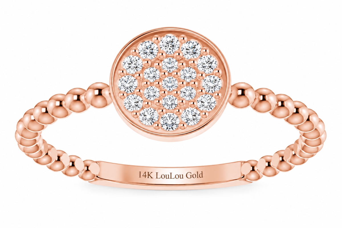 14K Round Bubble Cluster Ring