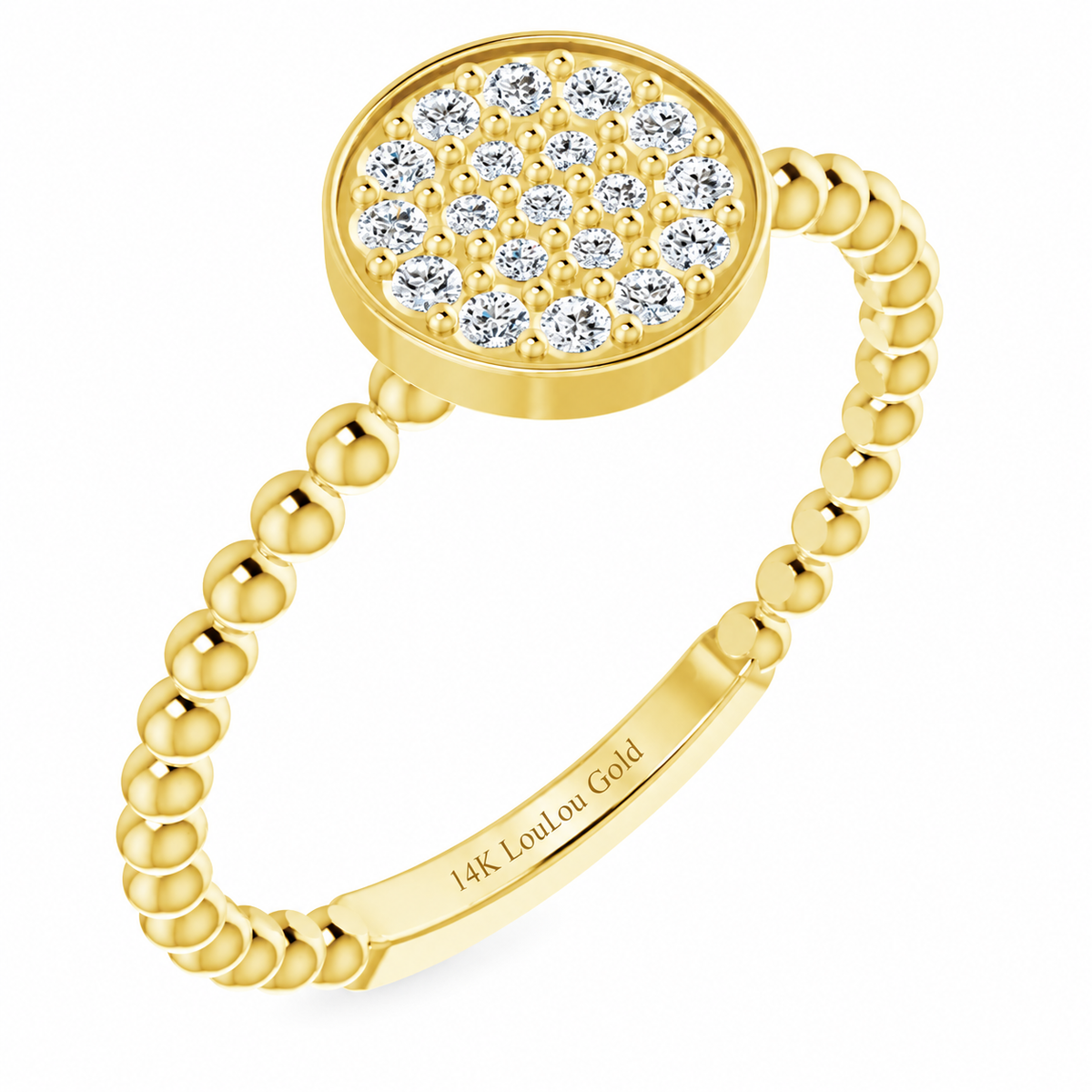 14K Round Bubble Cluster Ring