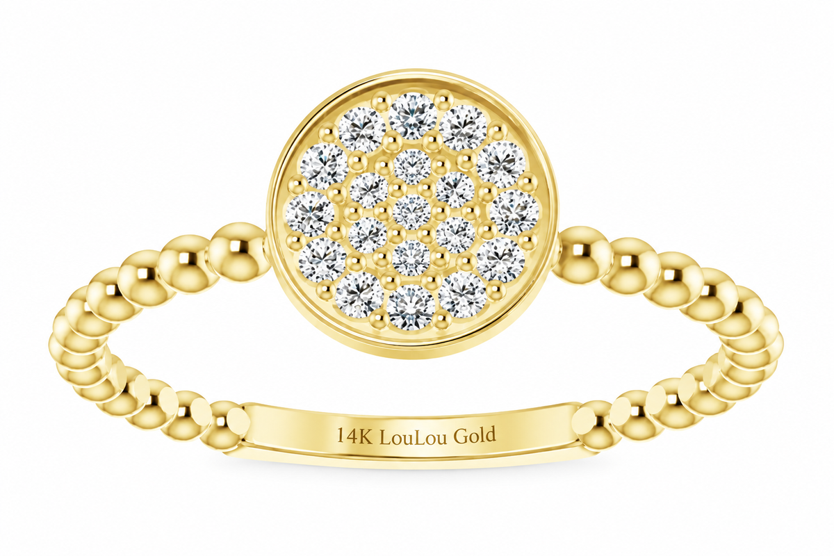 14K Round Bubble Cluster Ring