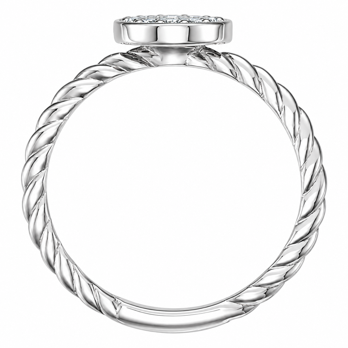 14K Round Rosette Diamond Ring