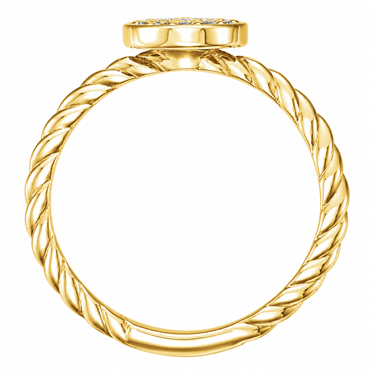 14K Round Rosette Diamond Ring