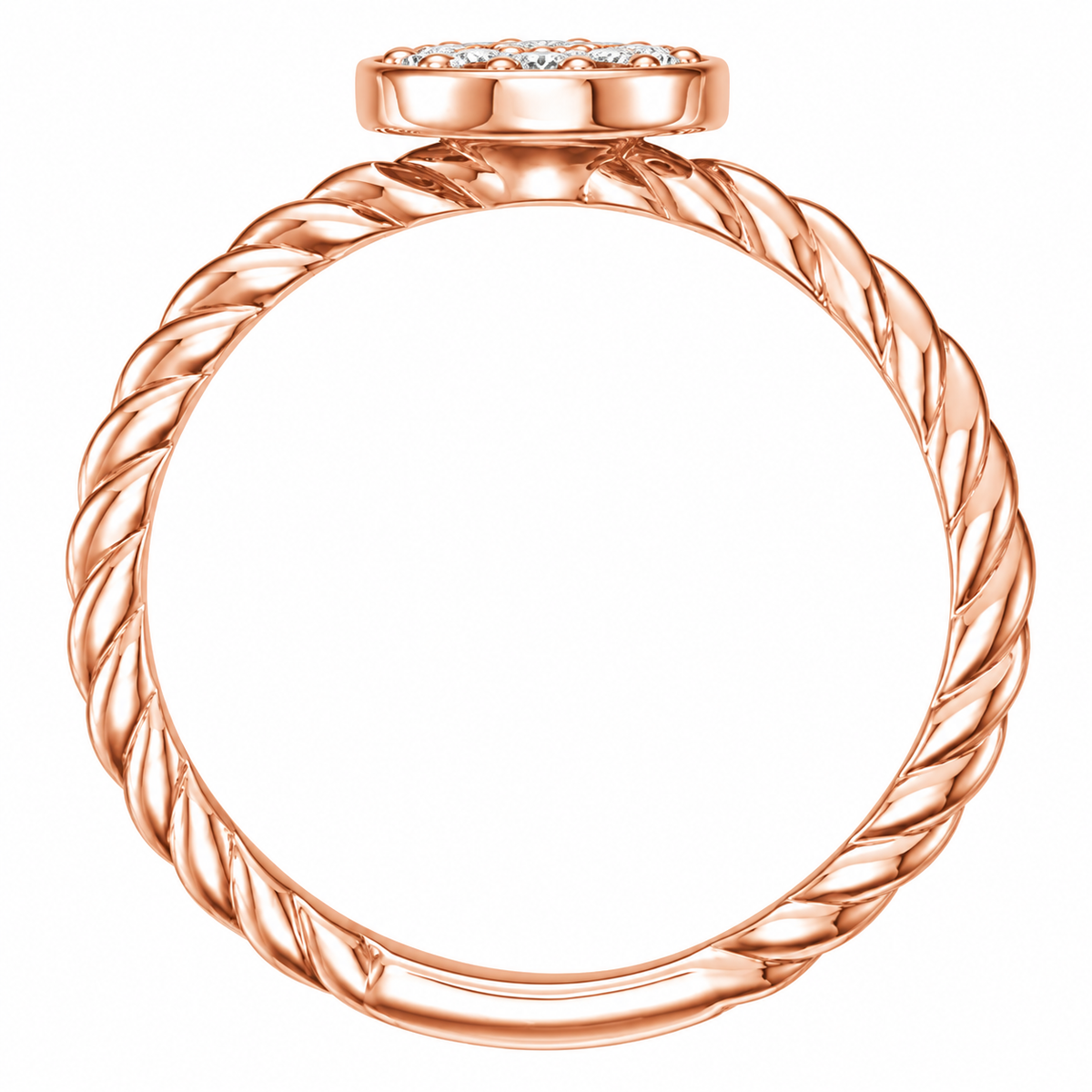 14K Round Rosette Diamond Ring