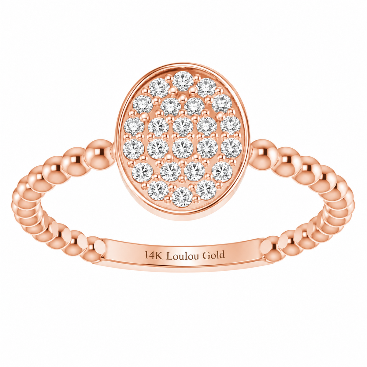 14K Oval Bubble Cluster Ring