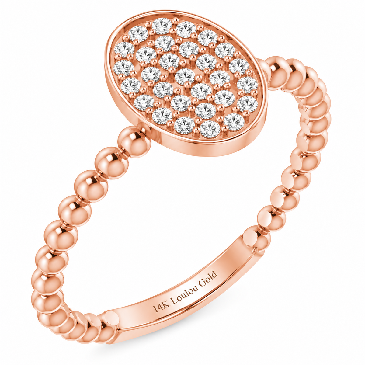 14K Oval Bubble Cluster Ring