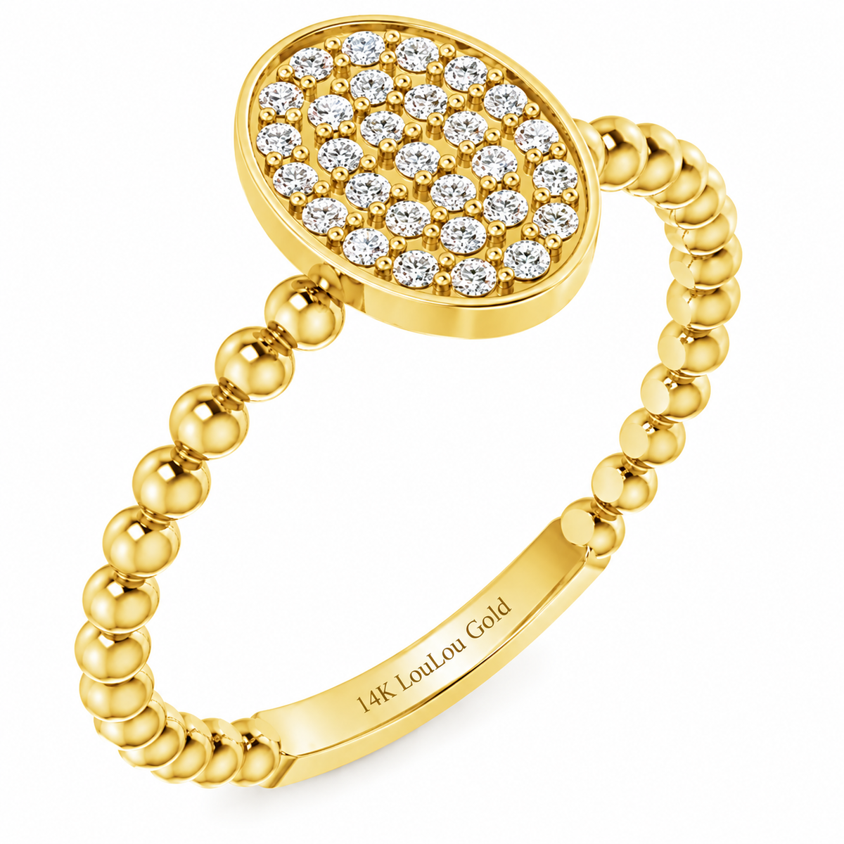 14K Oval Bubble Cluster Ring