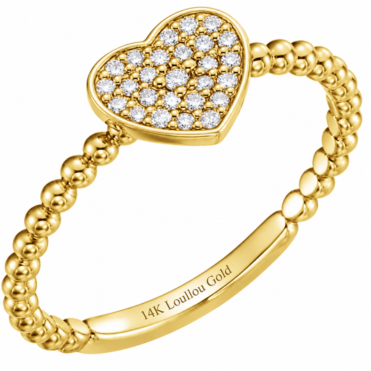 14K Bubbly Heart Ring