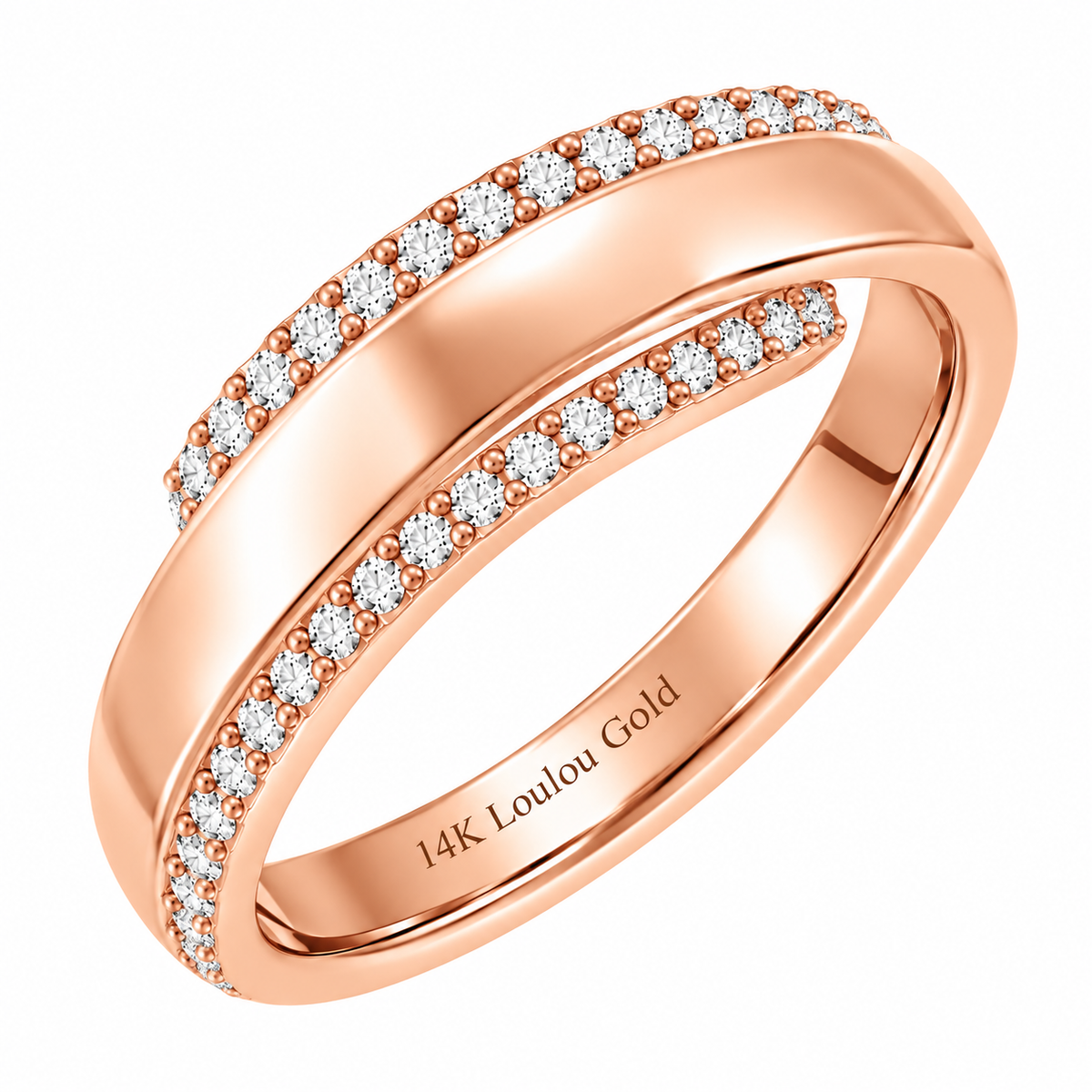 14K Embrace Bypass Diamond Ring