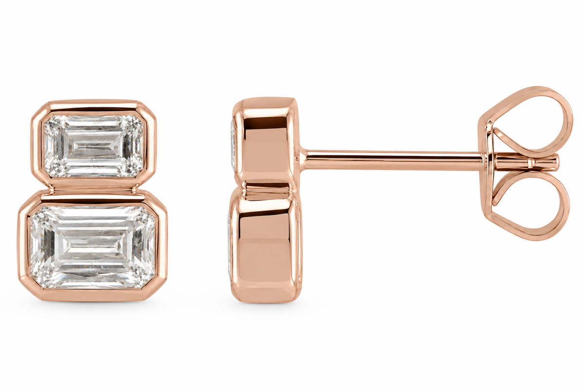 14kMini-Me Emerald Diamond Earring