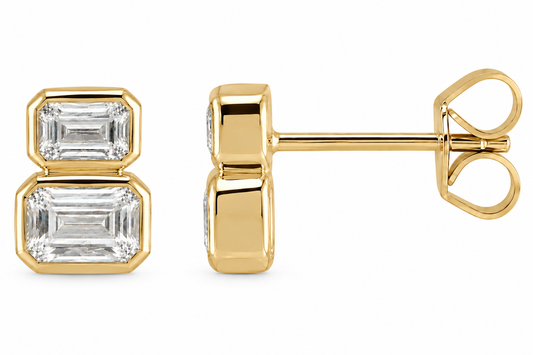 14kMini-Me Emerald Diamond Earring