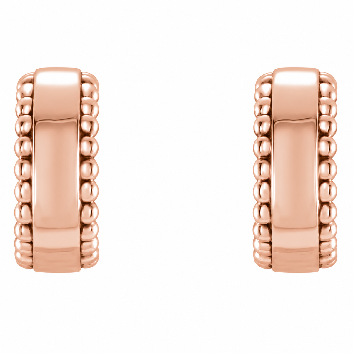 14K Gold Beaded Hoop Earring