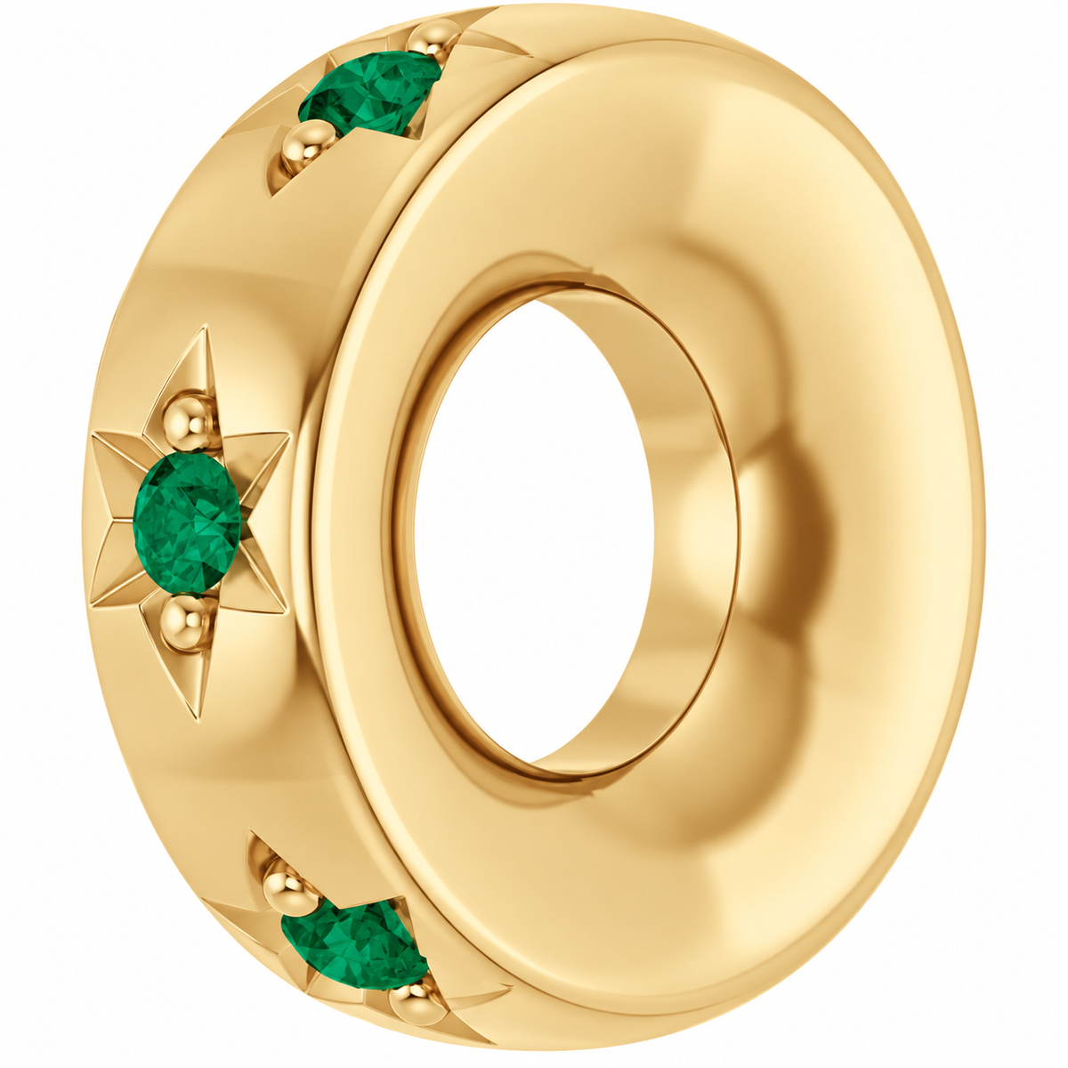 14K Stackable Emerald Space Charm