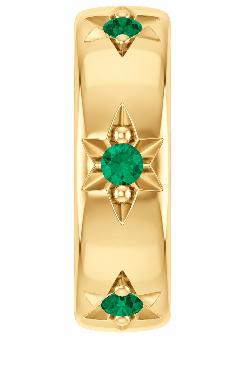 14K Stackable Emerald Space Charm