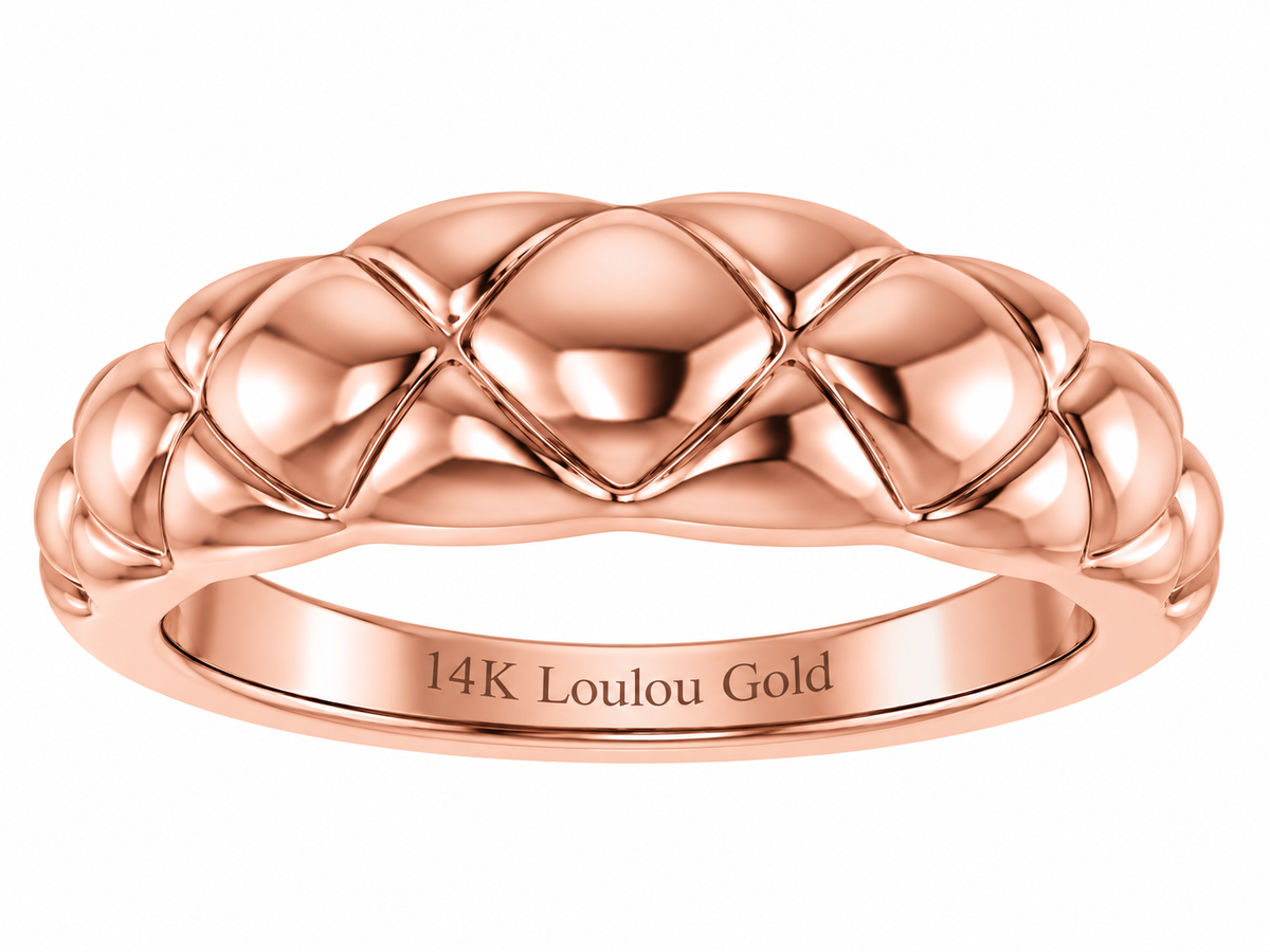 14K Quilted Gold Ring