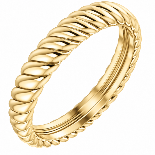 14K Twisted Rope Gold Band