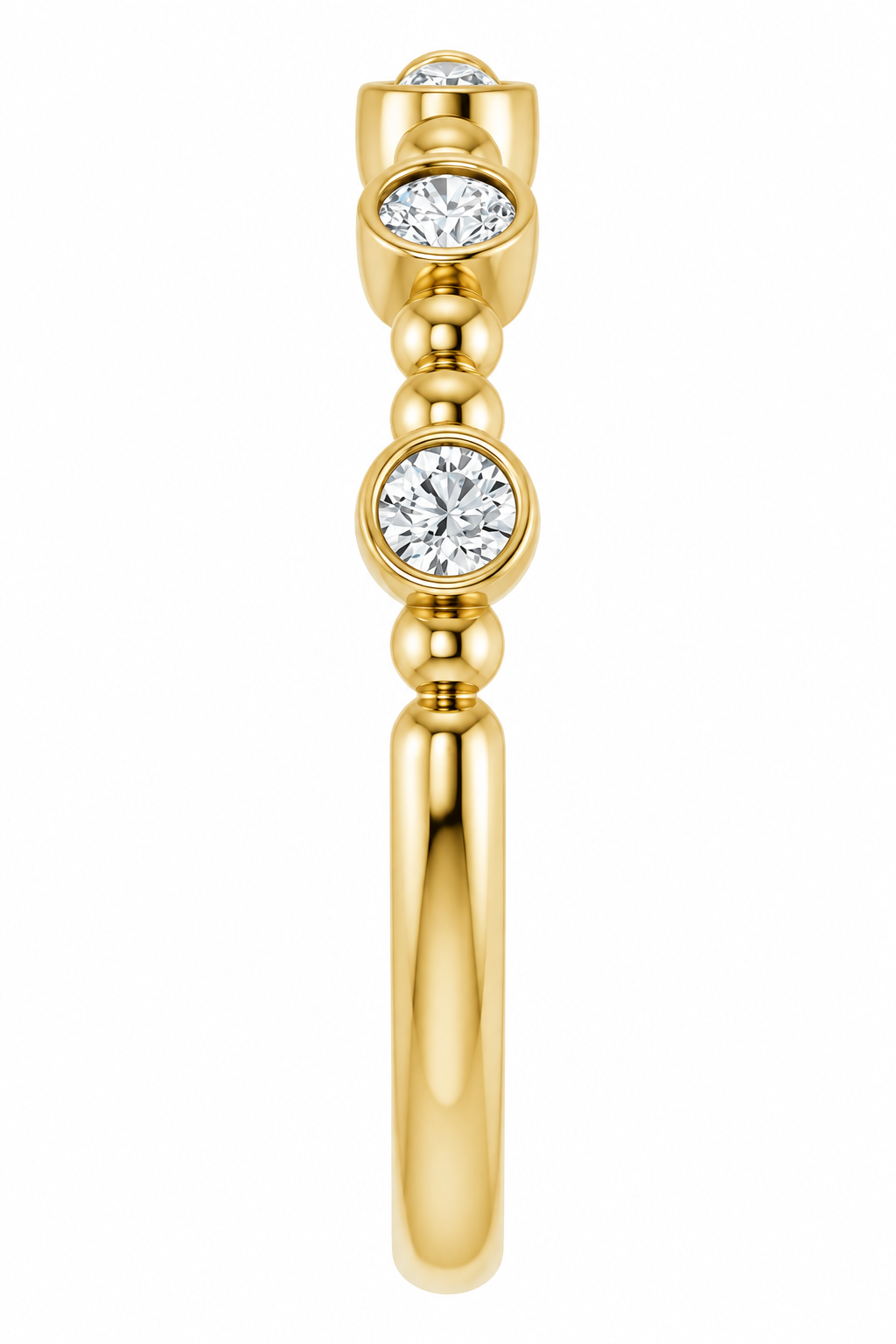 14K Stackable Bubble Diamond Ring