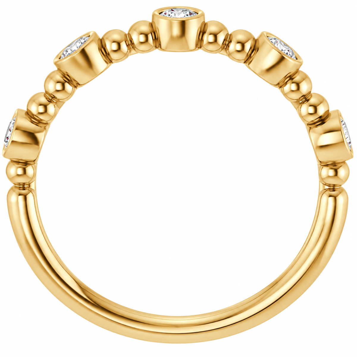 14K Stackable Bubble Diamond Ring