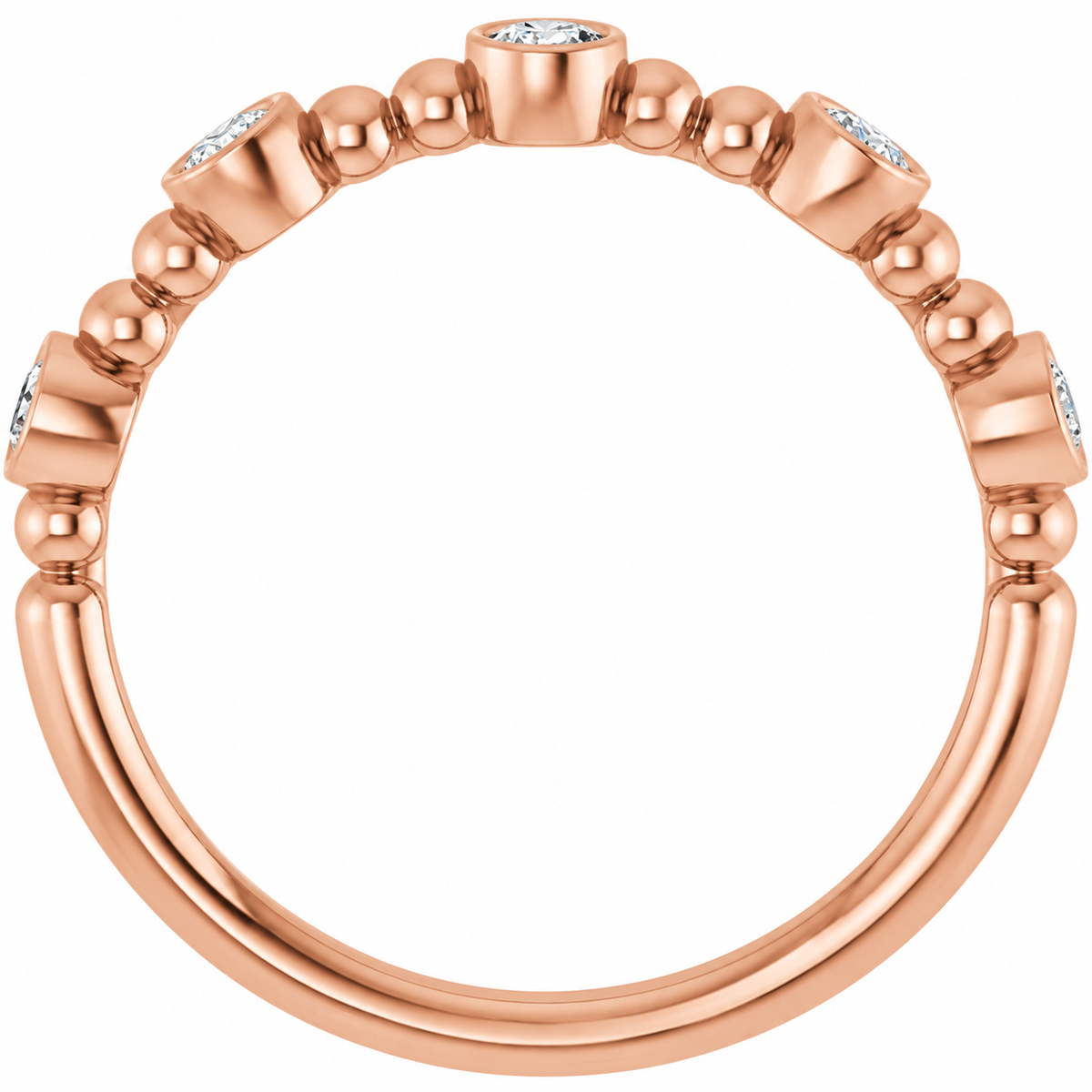 14K Stackable Bubble Diamond Ring