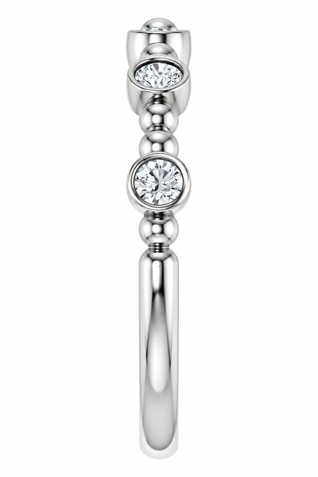14K Stackable Bubble Diamond Ring