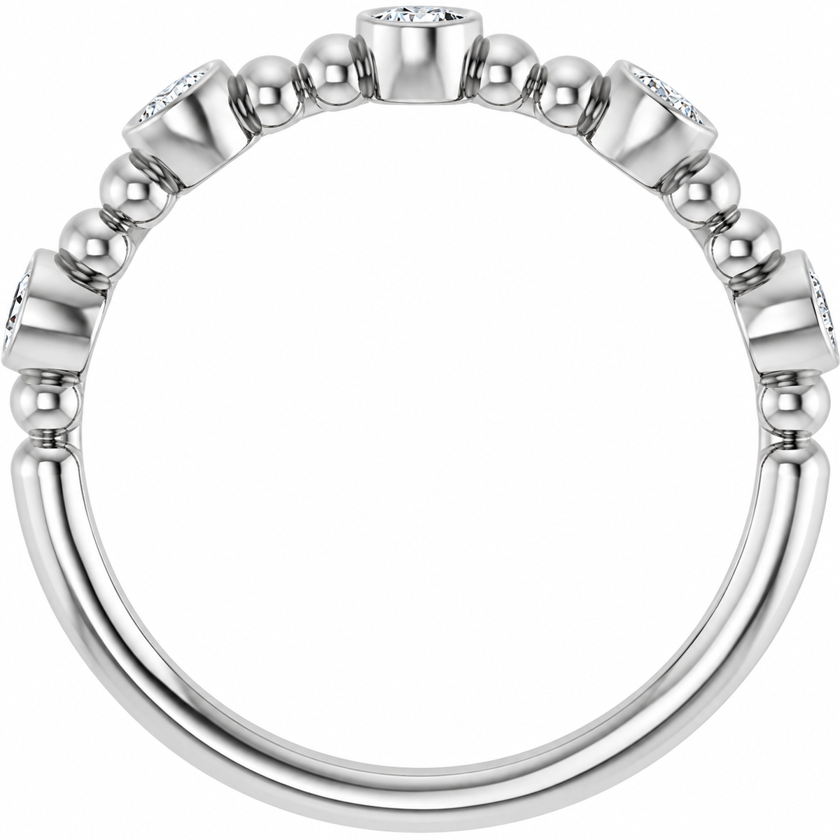 14K Stackable Bubble Diamond Ring
