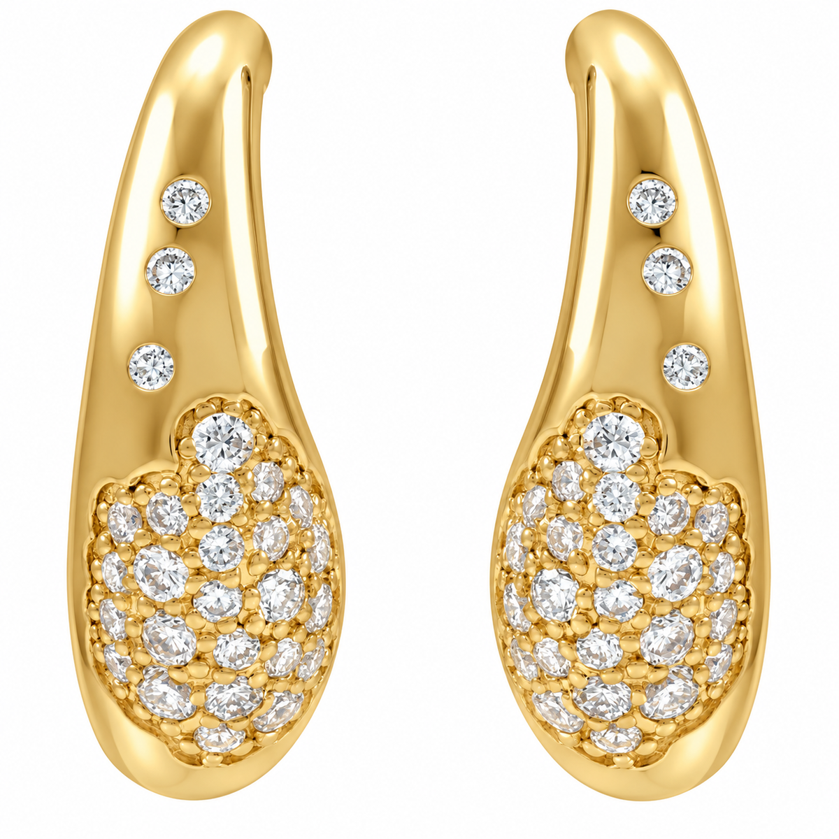 14K Scarlett Pave Hoop Earrings
