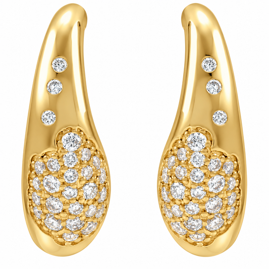 14K Scarlett Pave Hoop Earrings