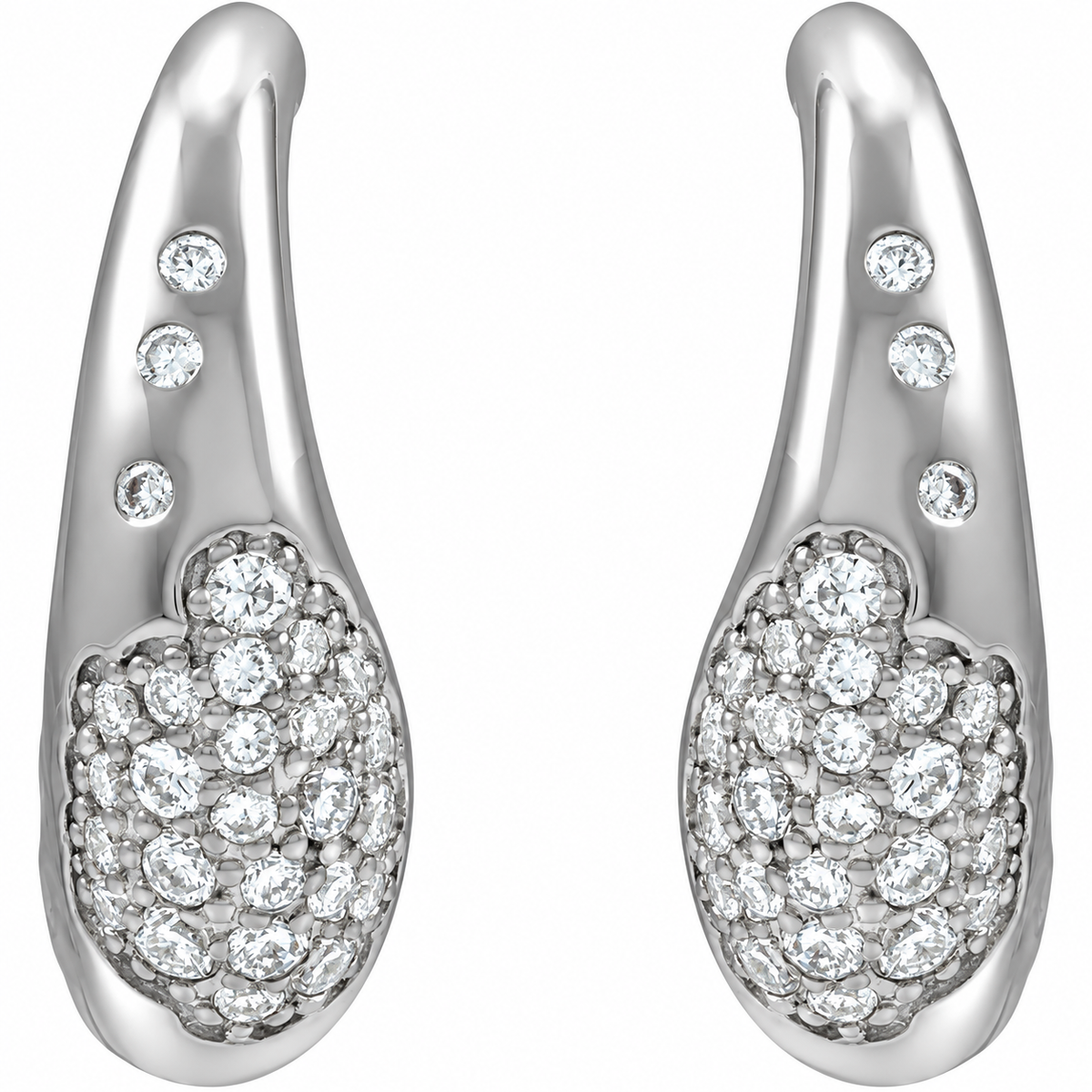 14K Scarlett Pave Hoop Earrings