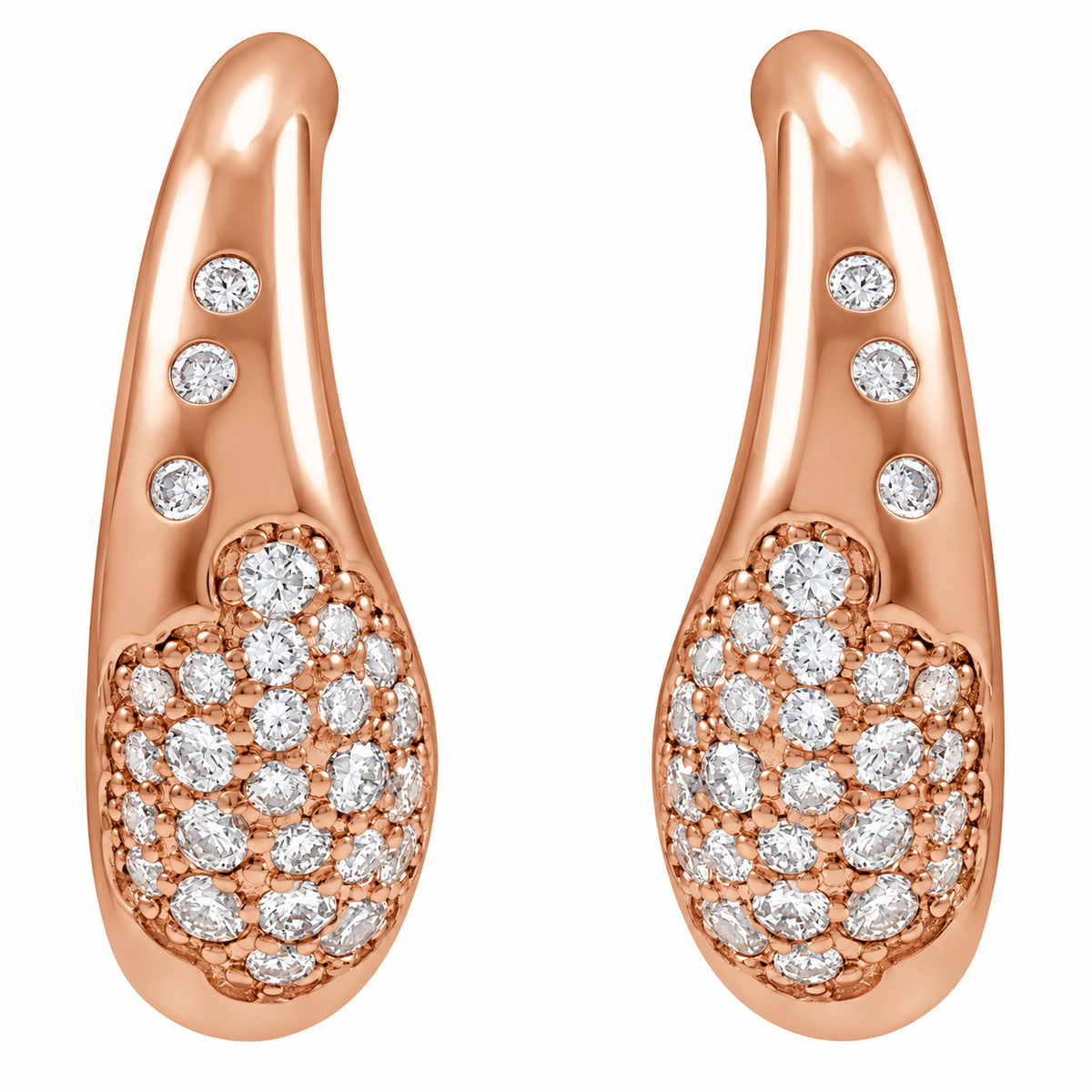14K Scarlett Pave Hoop Earrings