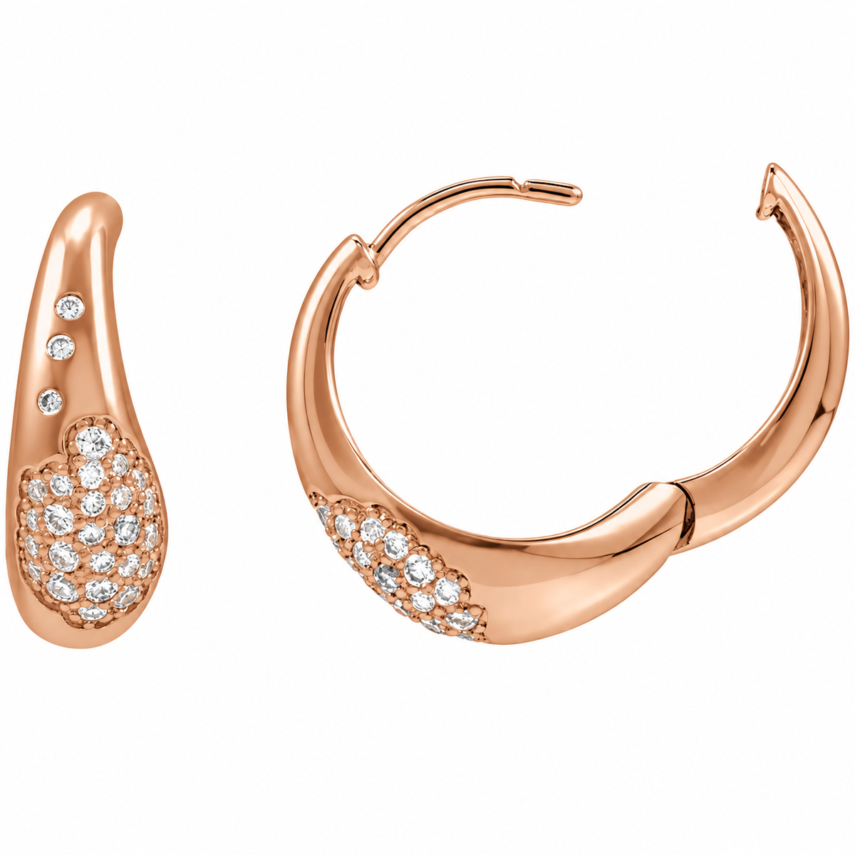 14K Scarlett Pave Hoop Earrings
