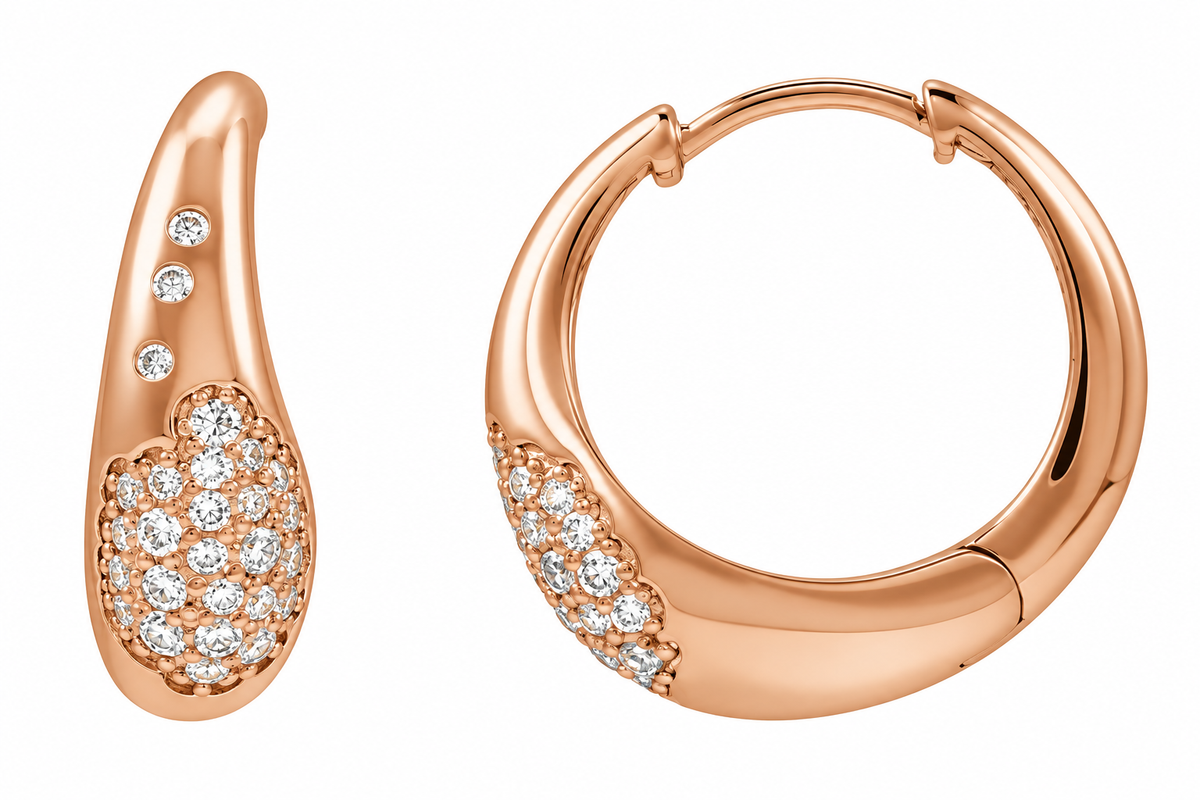 14K Scarlett Pave Hoop Earrings