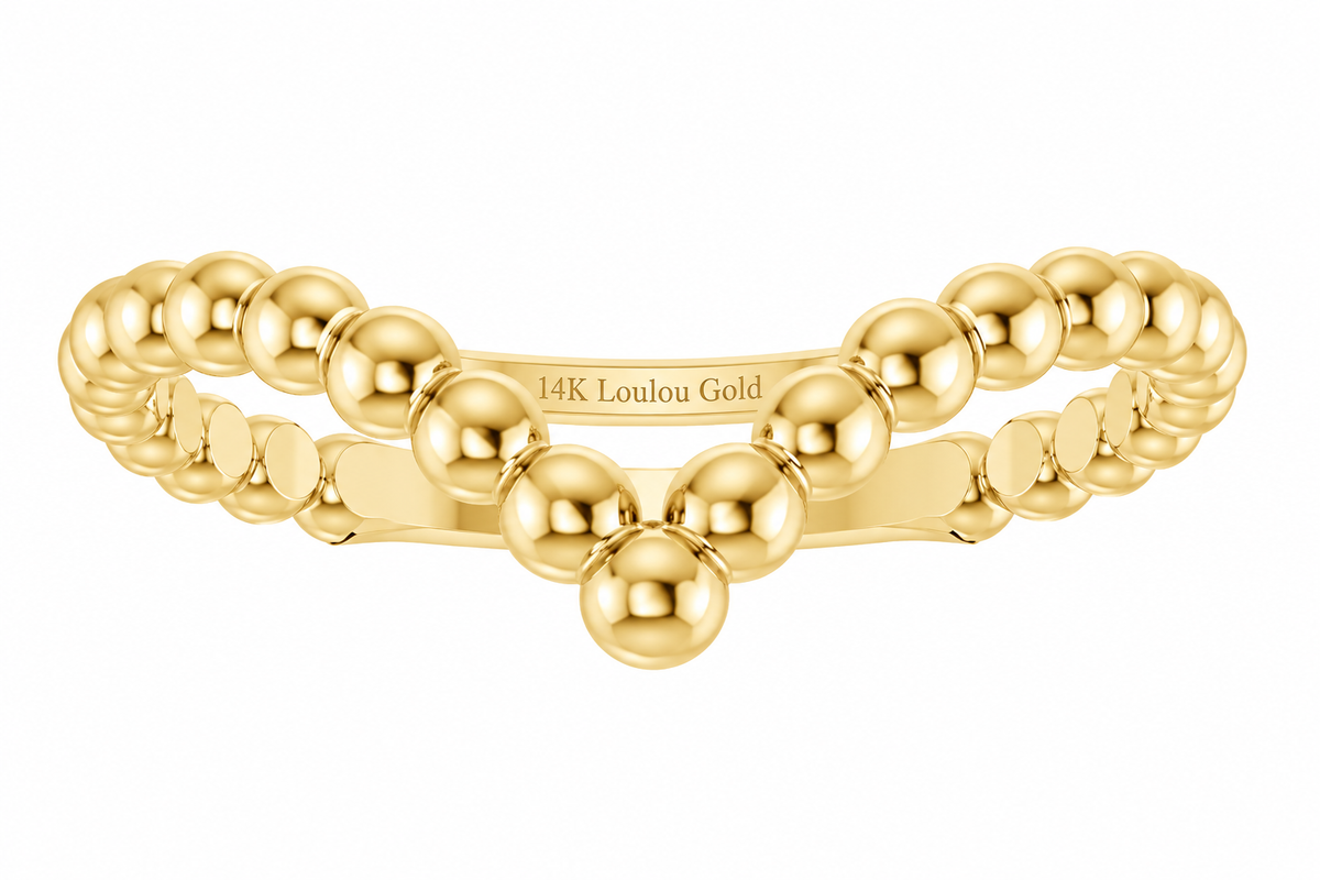 14K Golden Bubble Stackable Ring