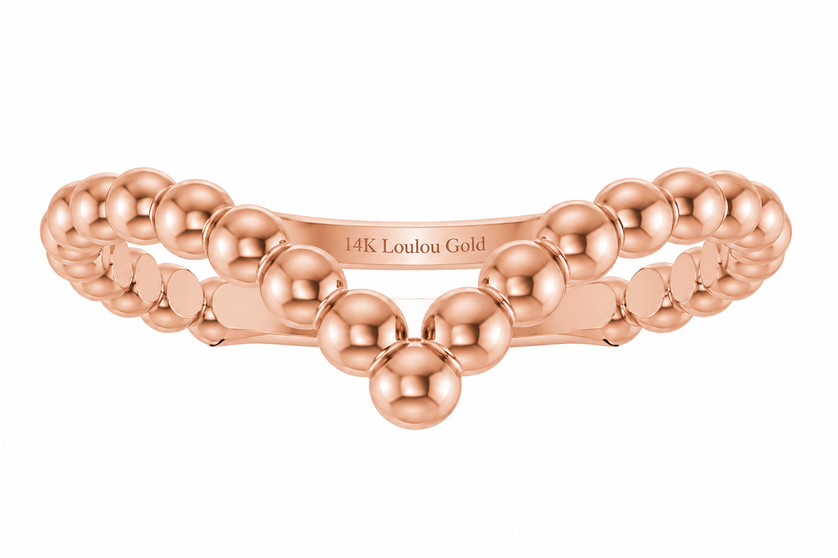 14K Golden Bubble Stackable Ring