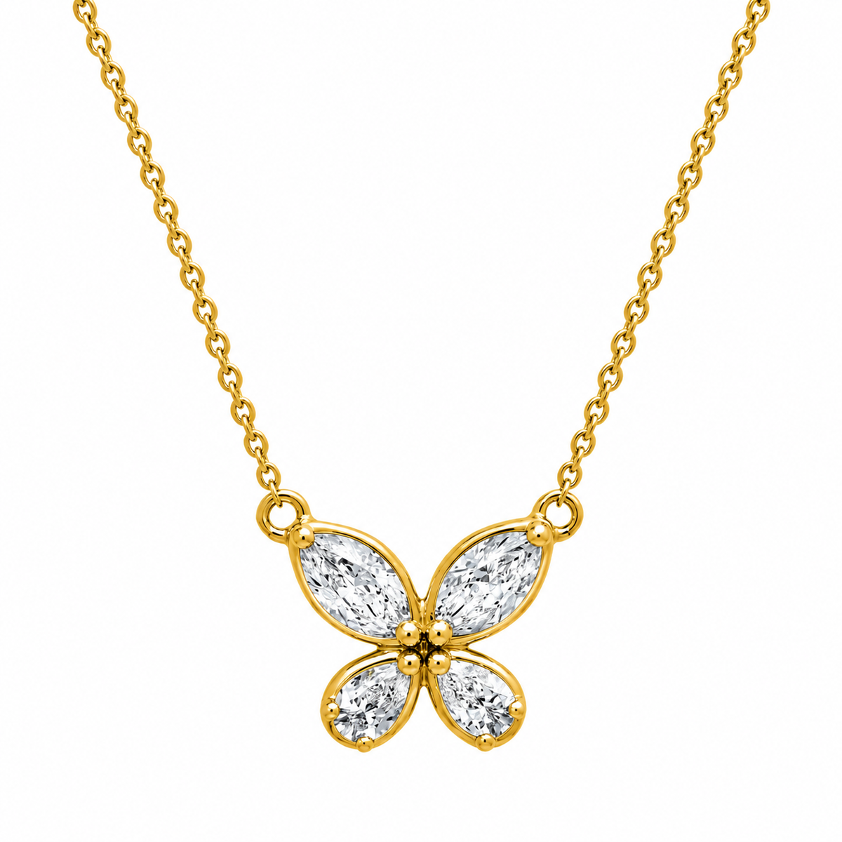 14K Whimsy Butterfly Diamond Necklace