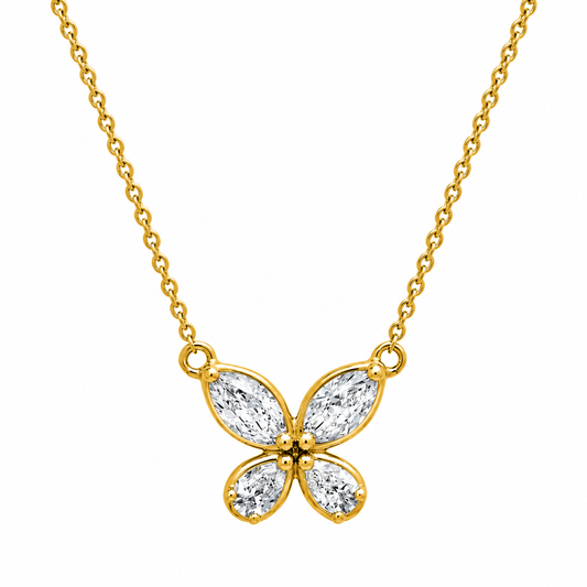14K Whimsy Butterfly Diamond Necklace