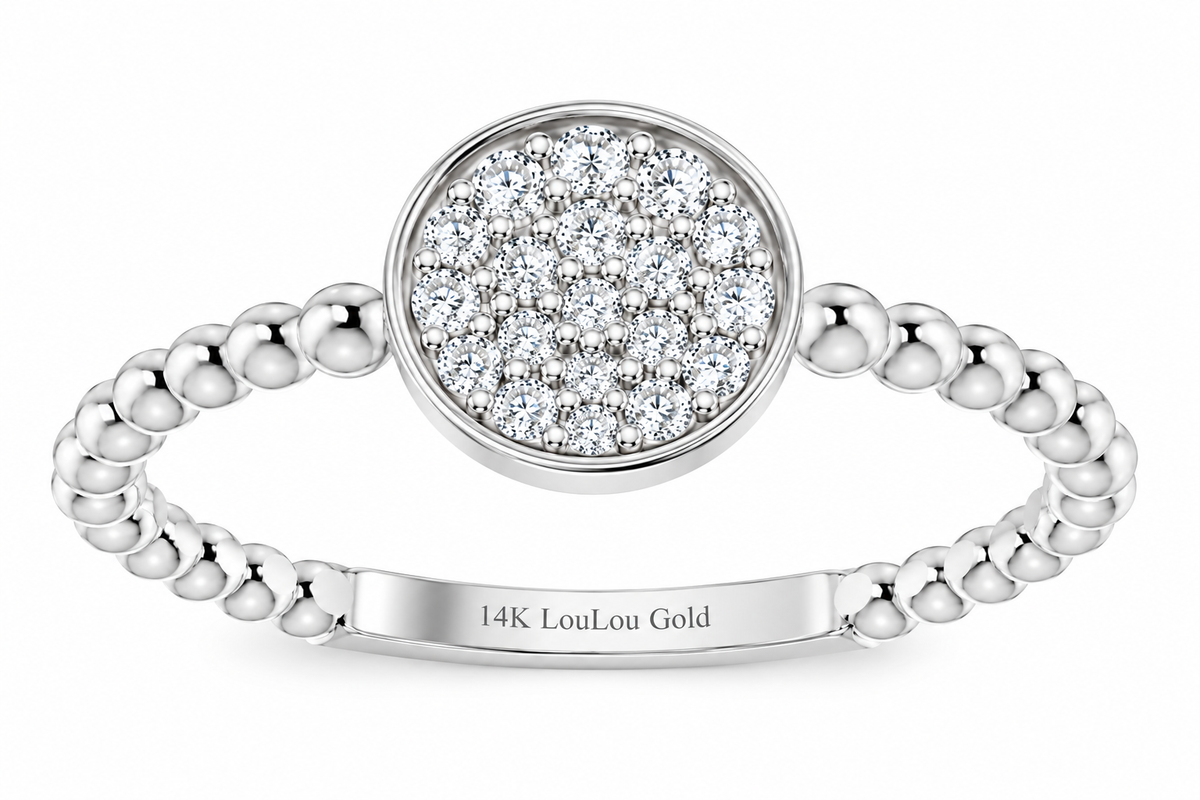 14K Round Bubble Cluster Ring